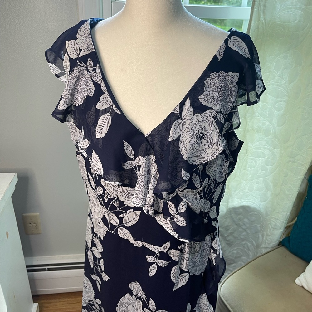 London Times Blue Floral Dress